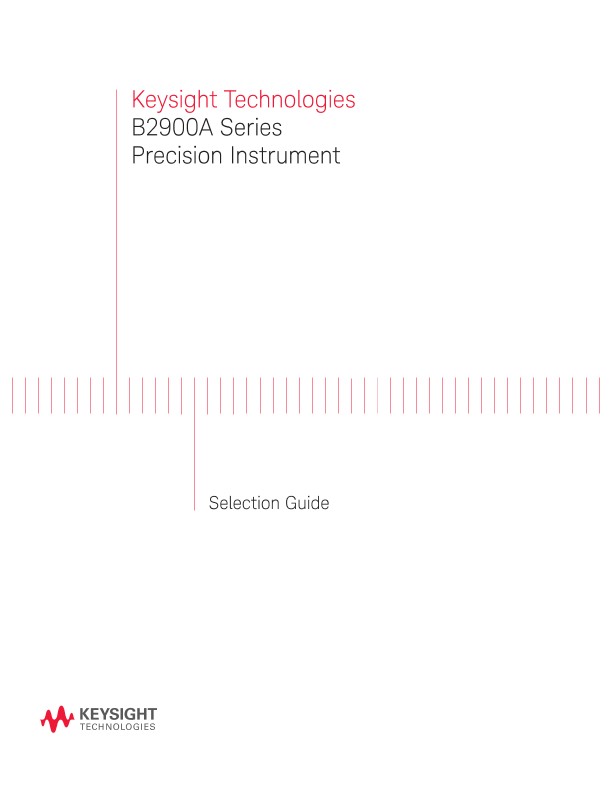 B2900A Series Selection Guide PDF Asset Page Keysight